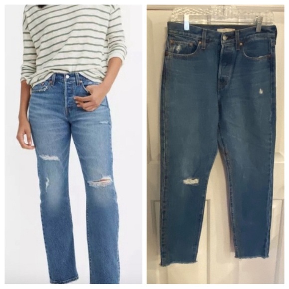 Levi's Wedgie Button Fly Straight Jean Lightly Distressed 33540 - Picture 1 of 16
